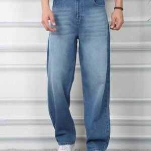 Mid-Wash Relaxed Jeans