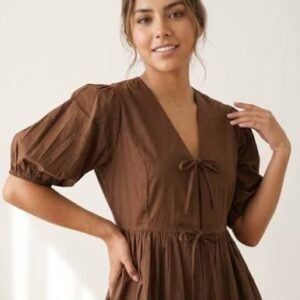 Beige Puff Sleeve Top