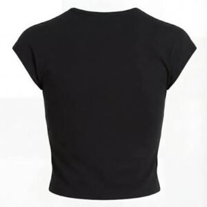 Black Ribbed Fitted Top