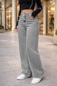 Grey Wide-Leg Jeans