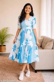 Elegant Blue Midi Dress